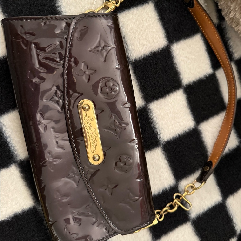 Louis Vuitton Dark Brown Patent Clutch